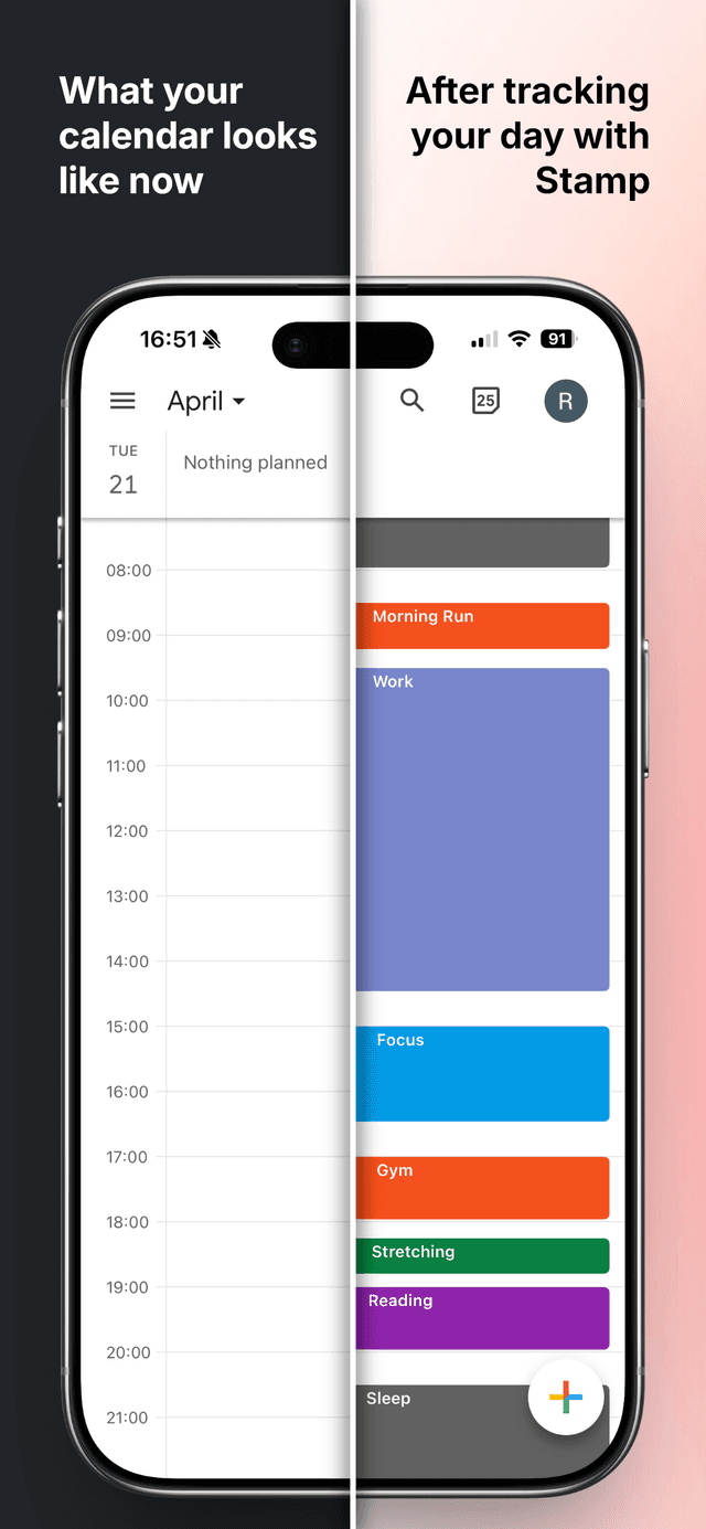 Before vs After using Stamp